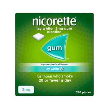 NICORETTE ICY WHITE 2MG GUM - 210 PACK FOR EFFECTIVE SMOKING CESSATION SUPPORT