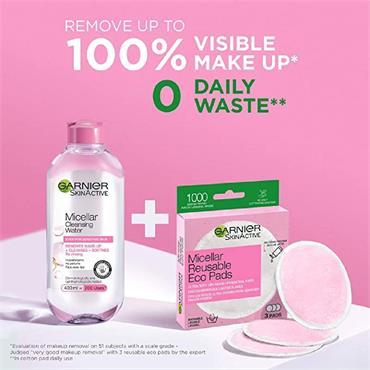 GARNIR MICELLAR REUSABLE MAKEUP REMOVER ECO PADS X3