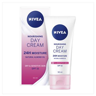 NIVEA DAILY ESSENTIALS NOURISHING DAY CREAM FOR DRY/SENSITIVE SKIN SPF15