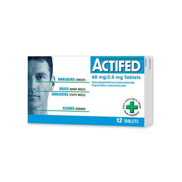 60MG/2.5MG ACTIFED TABLETS 12 PACK