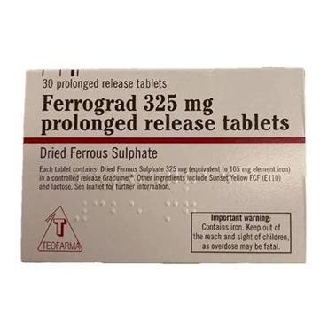 FERROGRAD DRIED FERROUS SULPHATE 30'S 325MG