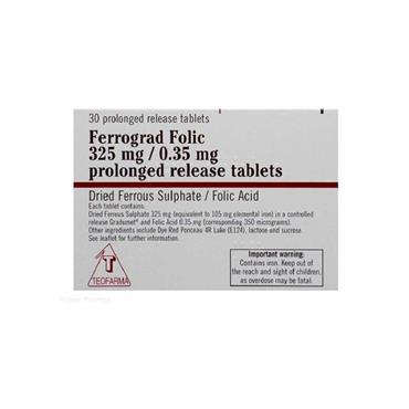 FERROGRAD FOLIC TABLETS 30 S 325MG