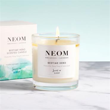 NEOM BEDTIME HERO 1 WICK SCENTED CANDLE 185G