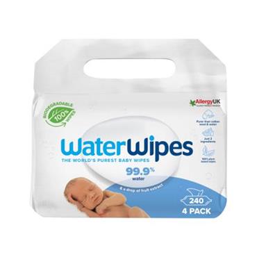 WATERWIPES BIODEGRADABLE BABY WIPES 4-PACK