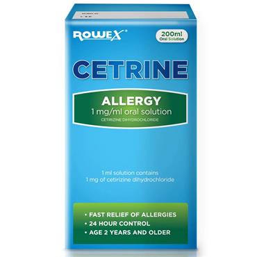 CETRINE ALLERGY 1MG/ML ORAL SOLUTION 200ML