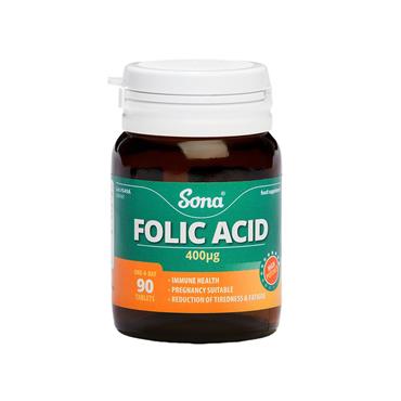SONA FOLIC ACID 400MCG 90'S