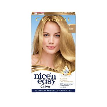 NICE N EASY PERMANENT CREME HAIR DYE 8 MEDIUM BROWN