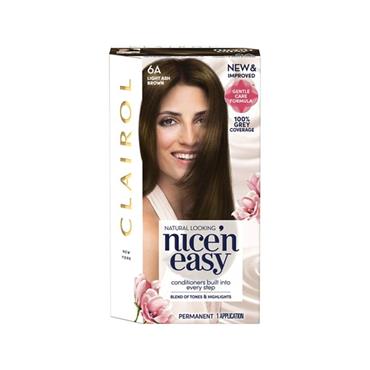 NICE N EASY PERMANENT HAIR DYE 6A LIGHT ASHE BROWN