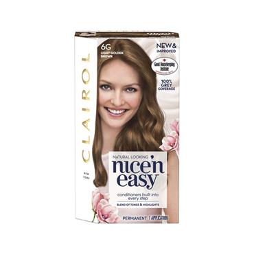 NICE N EASY PERMANENT HAIR DYE 6G LIGHT GOLDEN BROWN