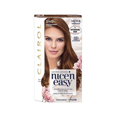 NICE N EASY PERMANENY HAIR DYE 5WR MEDIUM WARM AUBURN