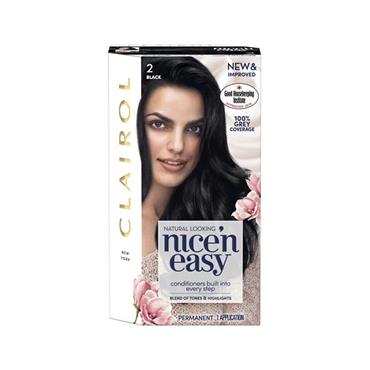 NICE N EASY PERMANENT HAIR DYE 2 BLACK