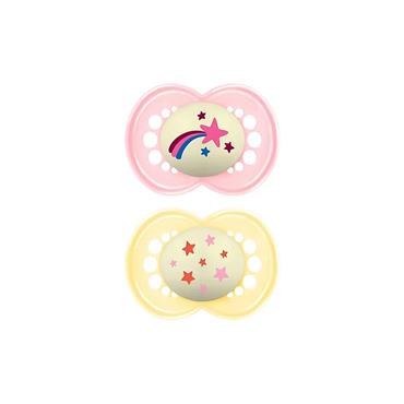 MAM ORIGINAL NIGHT 16+M SOOTHER PINK 2PK